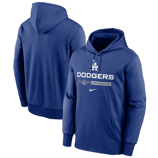 Men's Los Angeles Dodgers Royal 2022 Therma Performance Pullover Hoodie